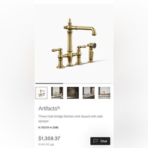 Artifacts Gold Kitchen Faucet with Side Sprayer